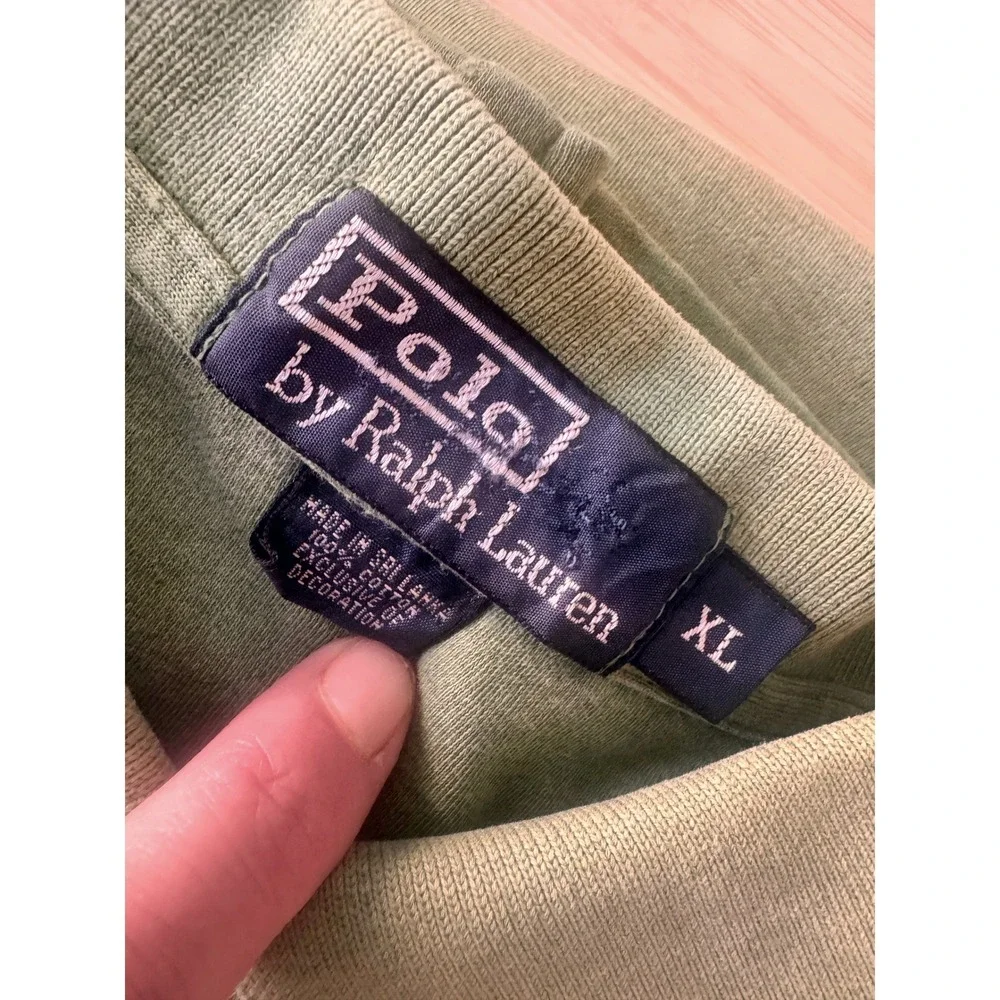 Polo Ralph Lauren Mens XL Sage Green Heathered Cotton Short Sleeve Polo Shirt